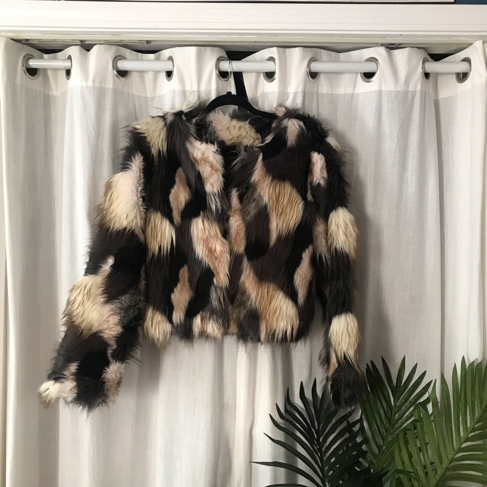 Multicolor Faux Fur Jacket